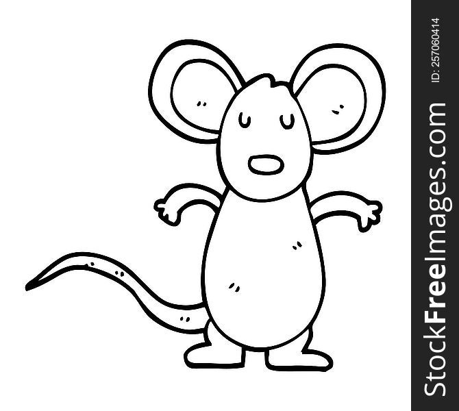 Line Drawing Cartoon Mouse Rat