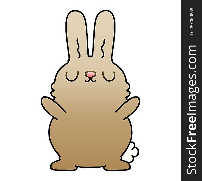 Quirky Gradient Shaded Cartoon Rabbit