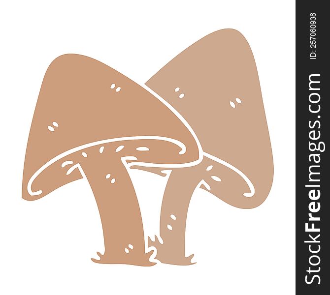 Quirky Hand Drawn Cartoon Mushrooms
