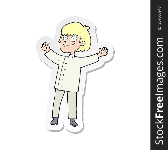 sticker of a cartoon chef