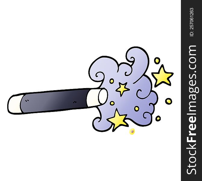 vector gradient illustration cartoon magician wand