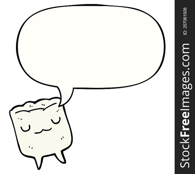 cartoon tooth with speech bubble. cartoon tooth with speech bubble