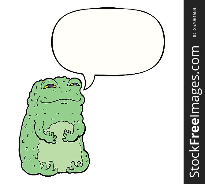 Cartoon Smug Toad And Speech Bubble