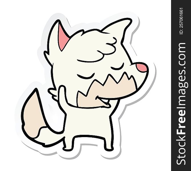 Sticker Of A Friendly Cartoon Fox