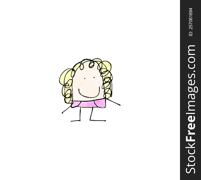 Child S Drawing Of A Happy Woman