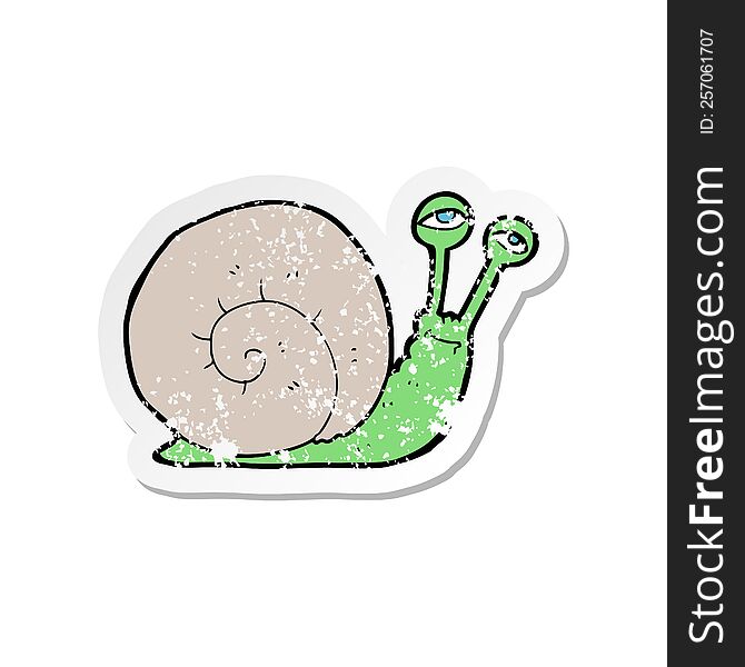 retro distressed sticker of a cartoon snail