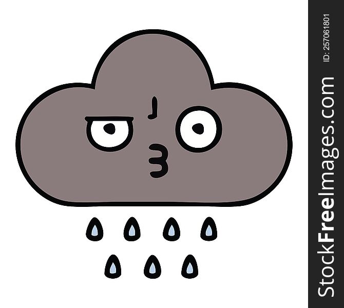 cute cartoon storm rain cloud