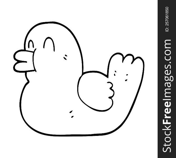 Line Drawing Cartoon Rubber Duck