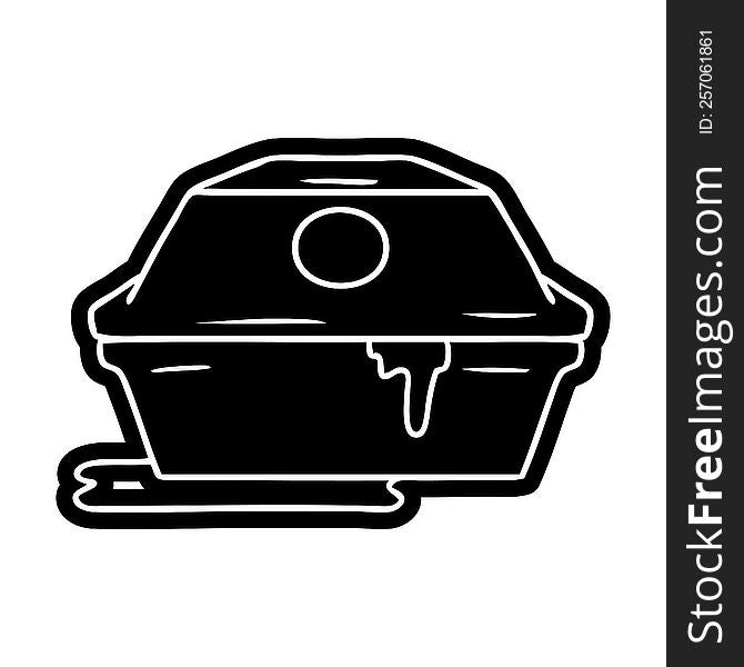 cartoon icon of a fast food burger container. cartoon icon of a fast food burger container