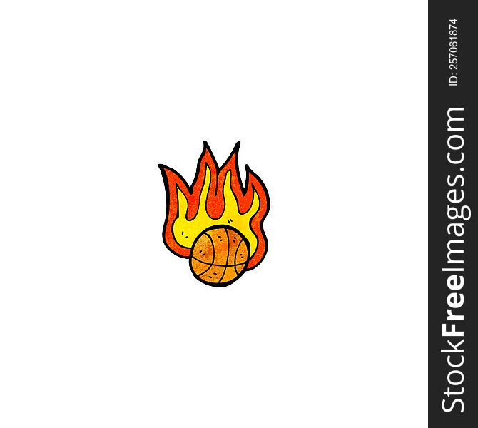 flaming basketball cartoon