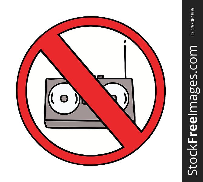 cute cartoon of a no radio allowed