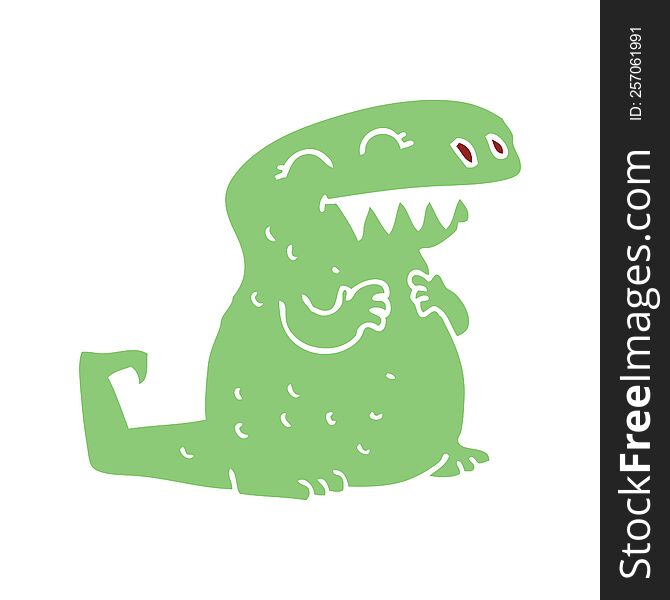Flat Color Style Cartoon Dinosaur