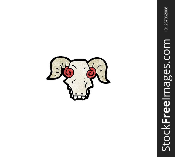 spooky ram skull cartoon