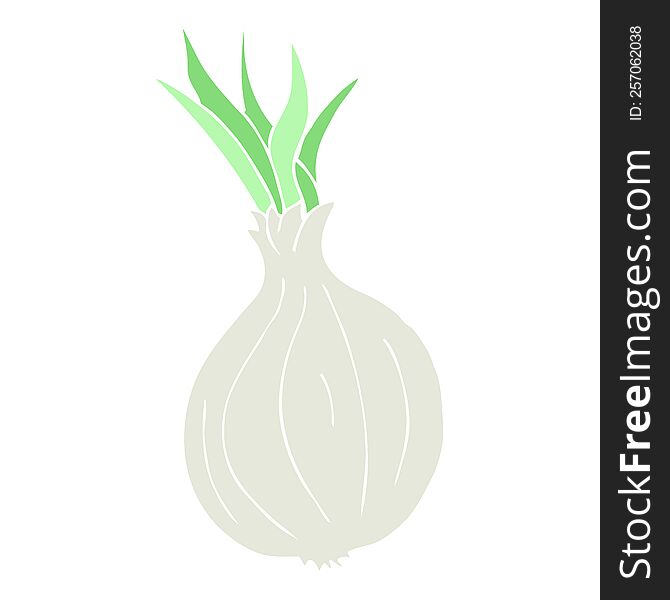 Flat Color Illustration Of A Cartoon Onion