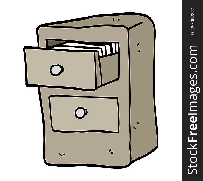 Hand Drawn Doodle Style Cartoon Drawers Of Files