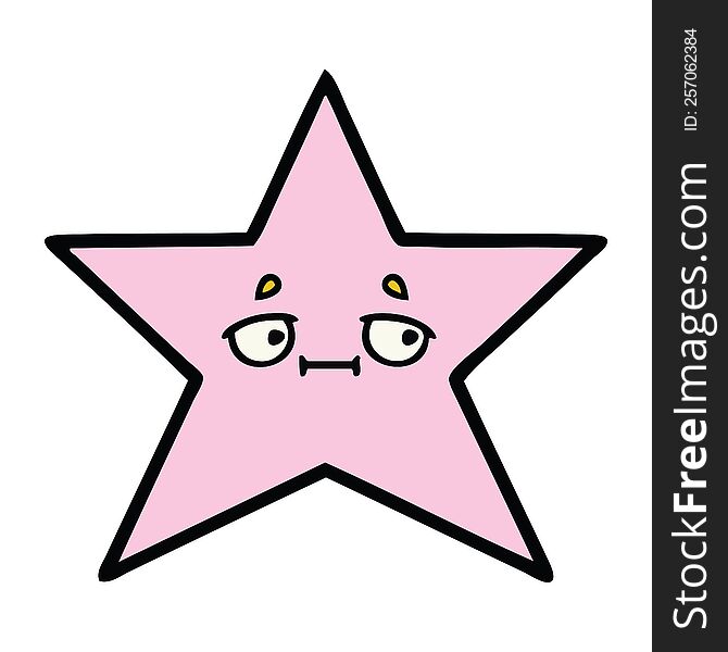 cute cartoon of a star fish. cute cartoon of a star fish