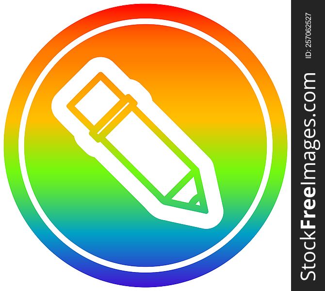 Simple Pencil In Rainbow Spectrum