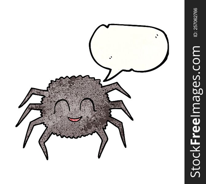 freehand speech bubble textured cartoon spider