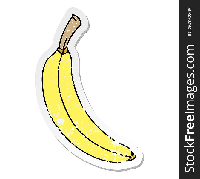 Distressed Sticker Of A Quirky Hand Drawn Cartoon Banana