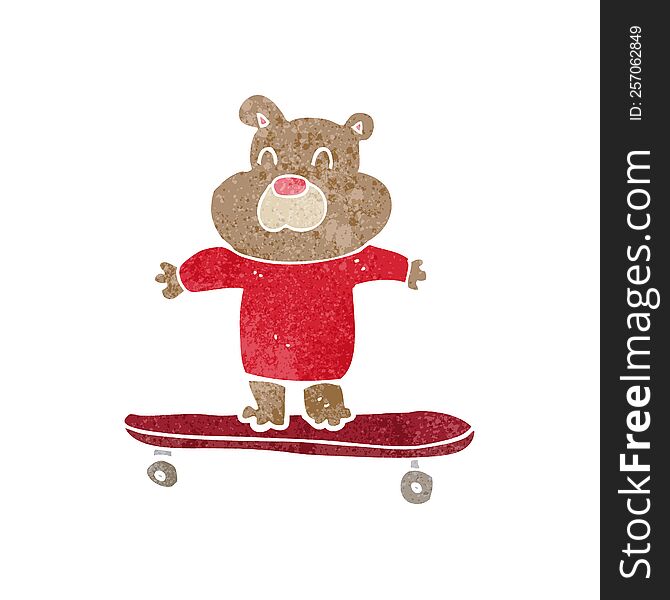 Cartoon Bear On Skateboard