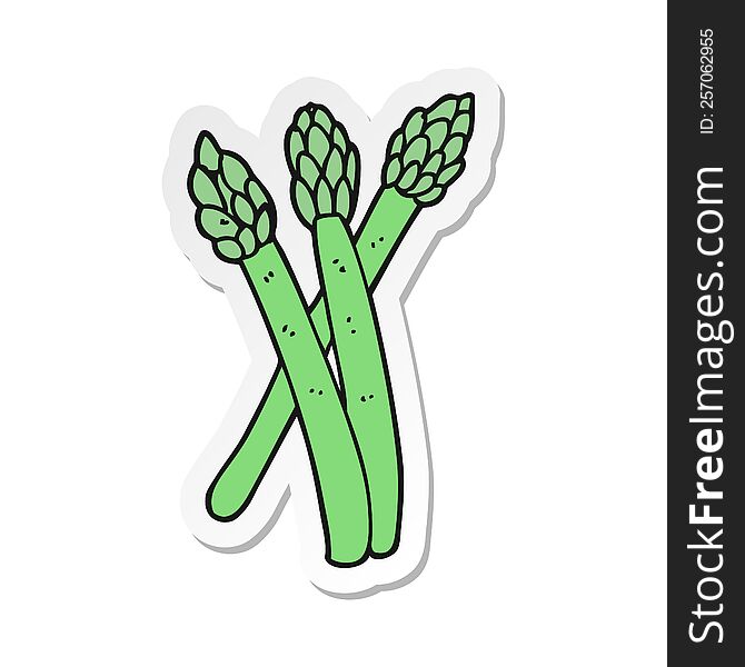 sticker of a cartoon asparagus