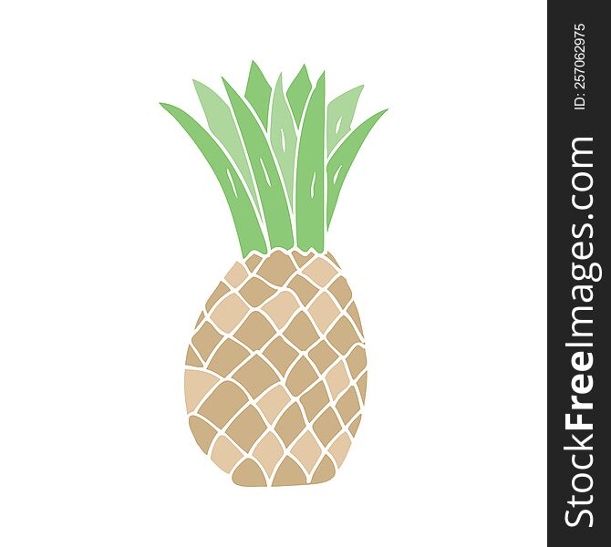 flat color style cartoon pineapple