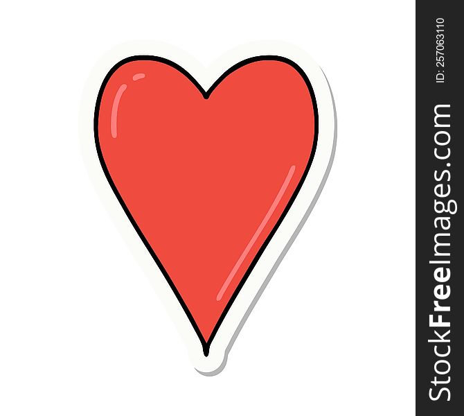 sticker of tattoo in traditional style of a heart. sticker of tattoo in traditional style of a heart