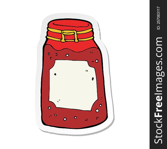 sticker of a cartoon jar of jam