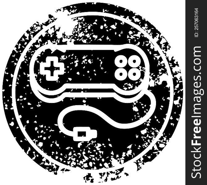 console game controller distressed icon symbol