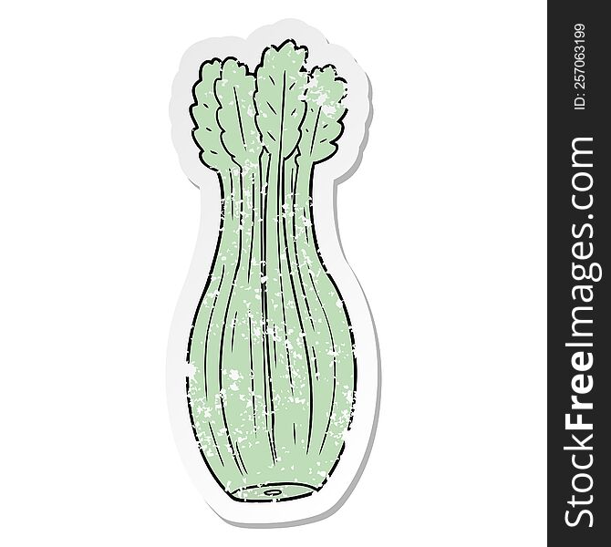 distressed sticker of a cartoon vegetable