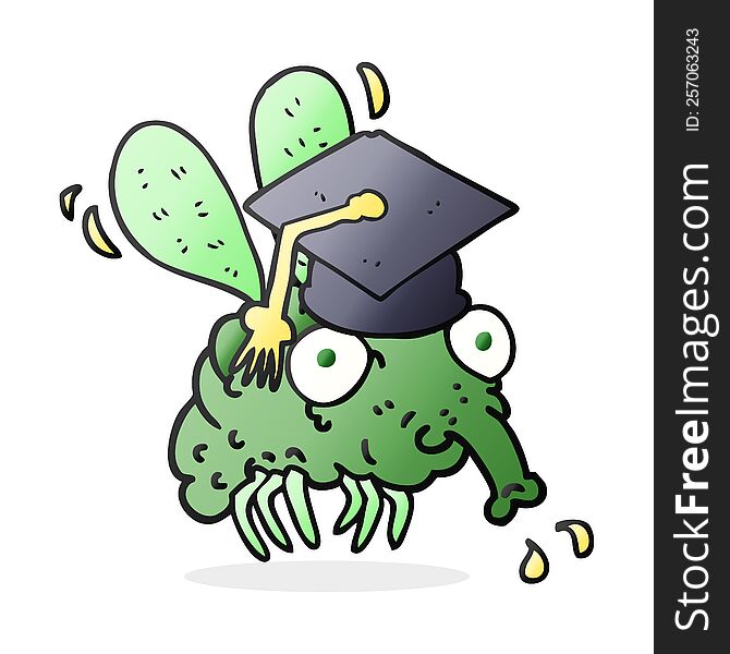 cartoon fly graduate