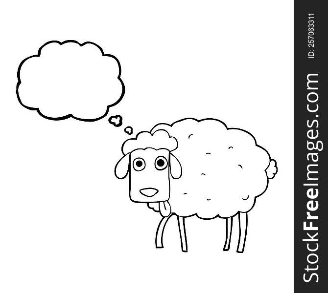 Thought Bubble Cartoon Muddy Sheep