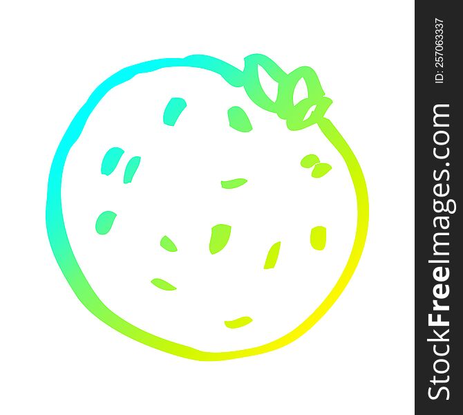 cold gradient line drawing of a cartoon grapefruit