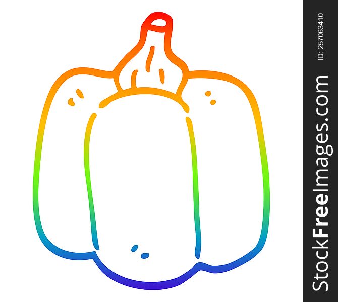 Rainbow Gradient Line Drawing Cartoon Organic Pepper