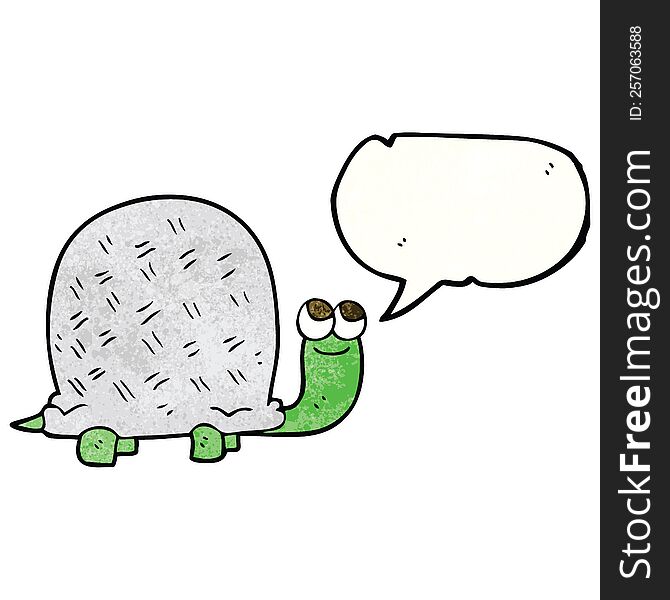 Speech Bubble Textured Cartoon Tortoise