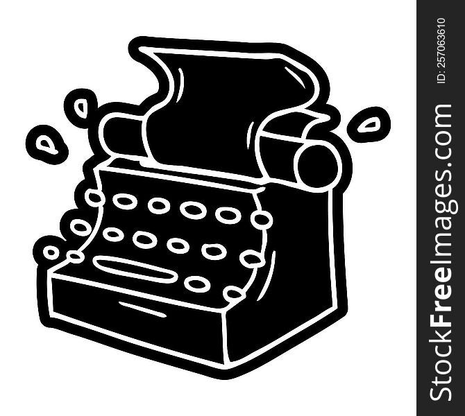 cartoon icon drawing of old school typewriter