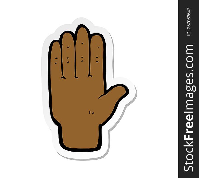 sticker of a cartoon hand
