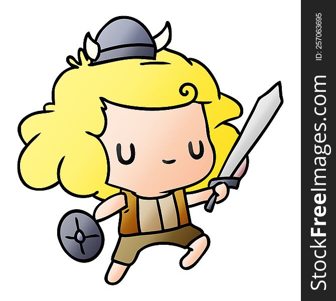 gradient cartoon kawaii cute viking child