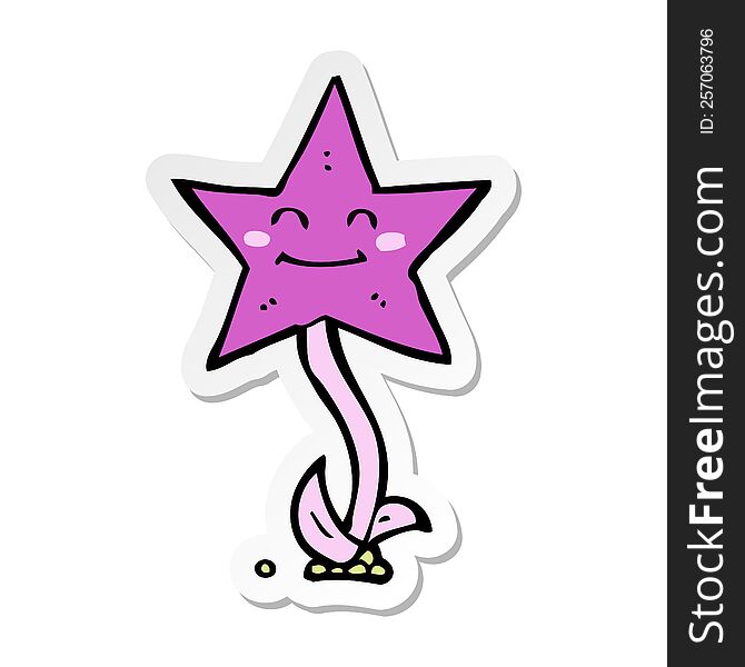 sticker of a cartoon star flower