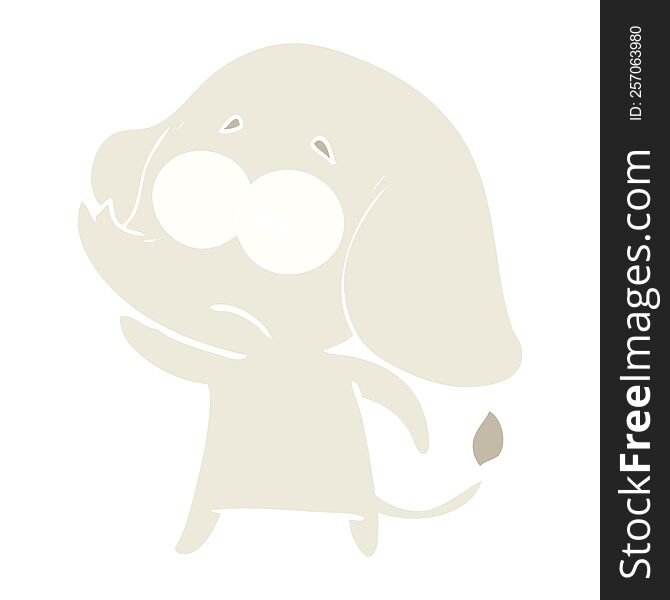 flat color style cartoon unsure elephant