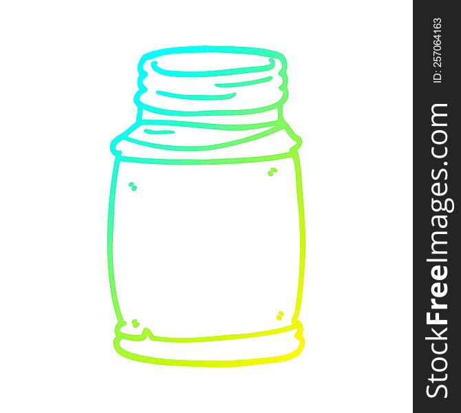 cold gradient line drawing of a cartoon storage jar