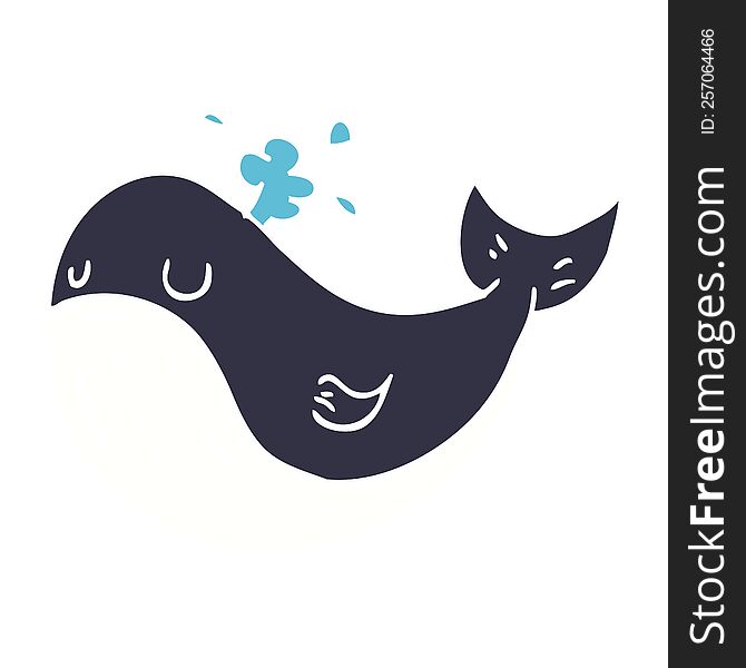 cartoon doodle whale