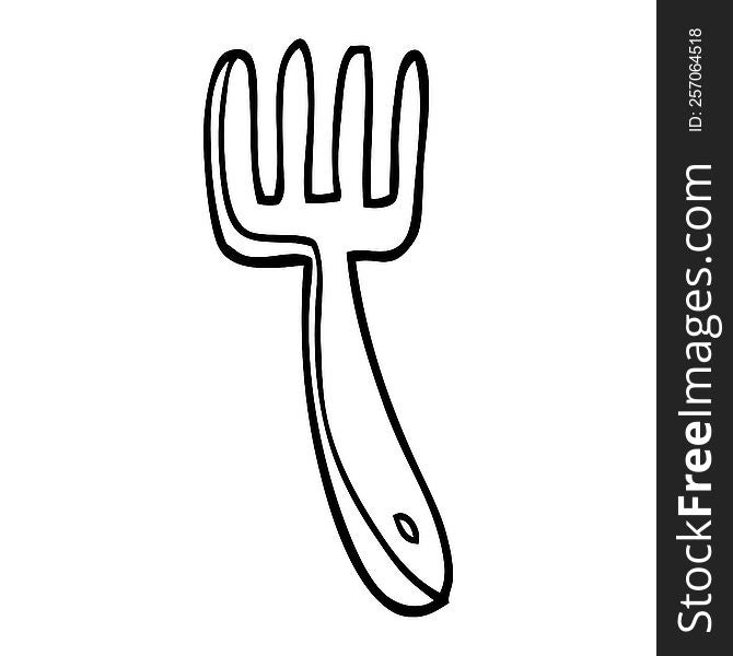 line drawing cartoon fork