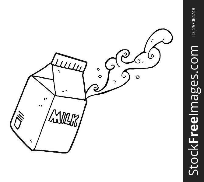 Black And White Cartoon Milk Carton