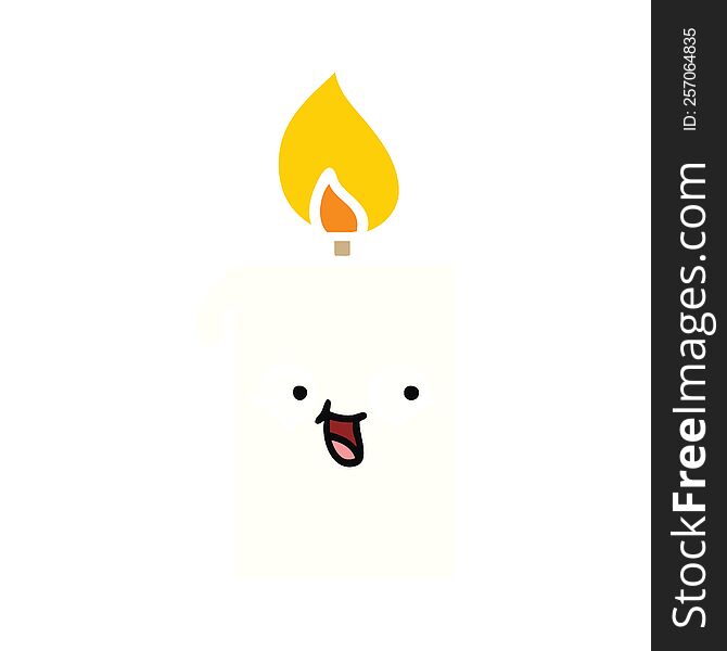 Flat Color Retro Cartoon Lit Candle