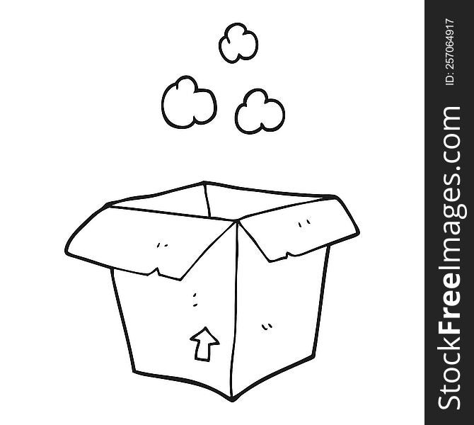 freehand drawn black and white cartoon empty box