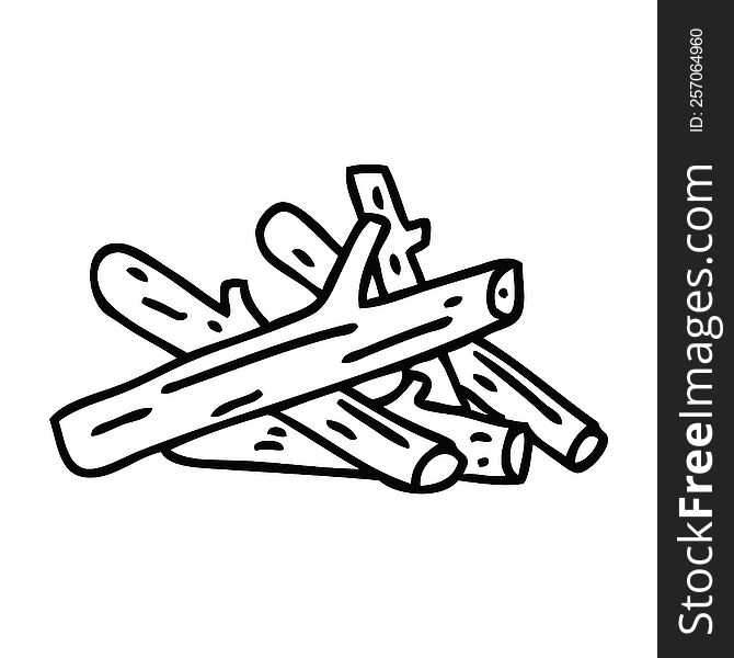 Quirky Line Drawing Cartoon Logs