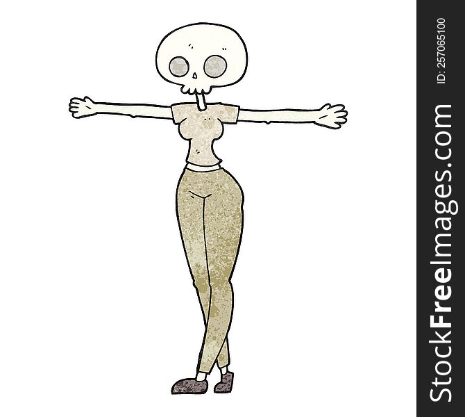 textured cartoon zombie woman