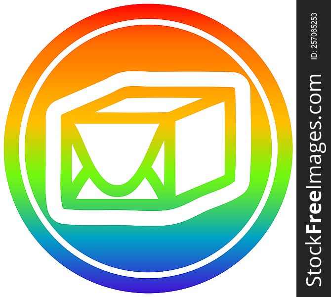Wrapped Parcel Circular In Rainbow Spectrum