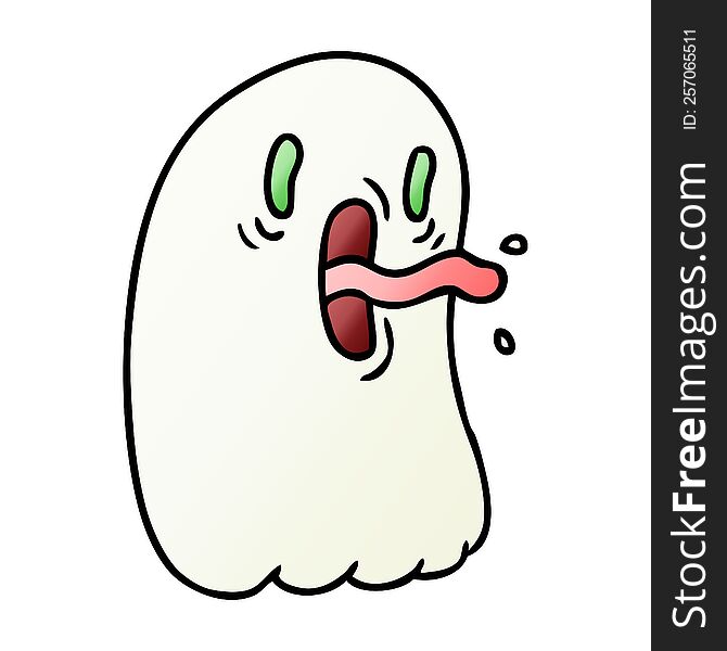 Gradient Cartoon Of Kawaii Scary Ghost